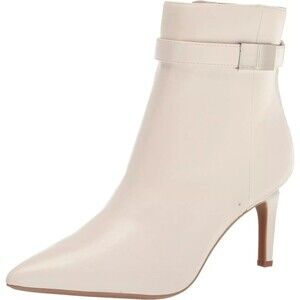 Calvin Klein Women's Pointed Toe Booties Sarity Faux Leather  Ivory size 9 M